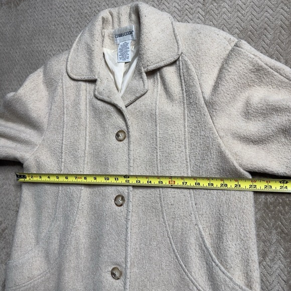 Cabin Creek Jacket Petite Women 8P Oatmeal Wool Button Up Shaped Car Coat Cozy - Picture 3 of 8